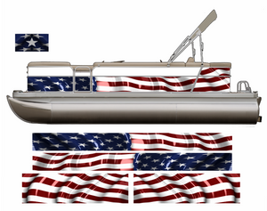 American Waving Flag Pontoon Wrap